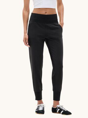 Athleta Venice High-Rise Jogger Pants Women's S Black Nylon Stretch UPF 40+